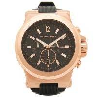 นาฬิกาผู้หญิง MICHAEL KORS Dylan Chronograph Black Dial Mens Watch MK8184 สายซิลิโคนสีดำ ตัวเรือนสแตนเลสสีโรสโกล์ด