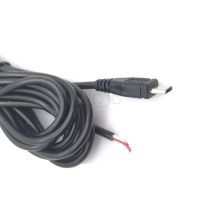 1 pcs high quality 70cm Black micro Usb Male Plug 2 wire Power Cable Cord stripped Maximum current 3A for Raspberry pie DIY Wires  Leads Adapters