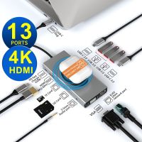 ฮับ USB 4K 60Hz C 30W ไร้สาย R ประเภท C เพื่อพอร์ตอิเทอร์เน็ต PD 100W อะแดปเตอร์สำหรับ Macbook อุปกรณ์พาวเวอร์แบงค์คอมพิวเตอร์พกพาโปร