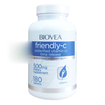 BIOVEA Friendly-C (Esterified Vitamin C) Time Release, / 180 Tablets