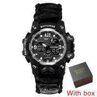 2021SHIYUNME Mens Military Watch have Temperature Measurement Compass Whistling Multifunction Double Display LED Sports Watches Men