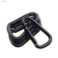 卐♗㍿ 1/5/10Pcs Black D-Ring Key Chain Clip Aluminum Carabiner Camping Keyring Safety Snap Hook Buckle Outdoor Tool Travel Kit