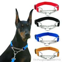 【YF】 Adjustable Collar for Large Dogs Nylon Pet Dog Slip Pinch Training Accessories with Welded Link Chain