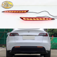 SNCN 2ชิ้น12V รถ Bemper Belakang ไฟ LED สำหรับ Tesla รุ่น Y 2019-2021ไฟตัดหมอกตัวชี้วัดสัญญาณเลี้ยวเบรคไฟท้าย