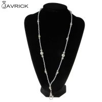 【CW】 Pearls Bead ID Badge Holder Lanyard Necklace with Magnetic Breakaway Clasp