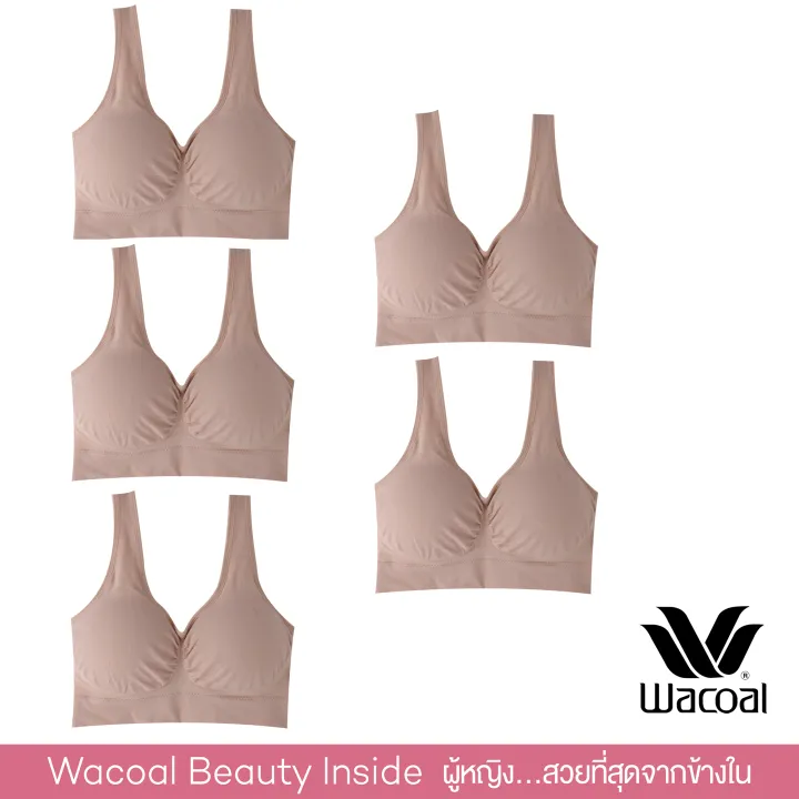 Wacoal Seamless bra ชุดชั้นในไม่มีโครง 1 เซ็ท 5 ชิ้น (สีเบจ/BEIGE) - WH9C24/WH9524