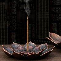 Alloy Incense Burner Stick Holder Buddhism Lotus Line Incense plate Sandalwood Coil Base Temples Yoga Studios Home Decoration