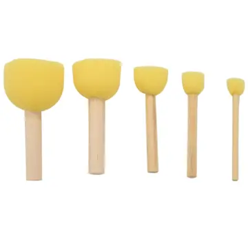 Toddler Paint Brushes 24 Pack, Hog Bristle Round and Flat