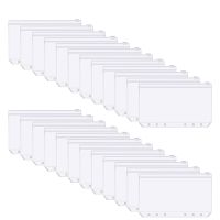 25Pcs A6 Binder Pockets Transparent 6-Hole Binder Pockets Zip Folder Plastic Money Budget Envelopes