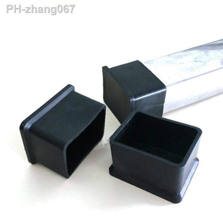 2-4-8pcs-black-chair-table-feet-furniture-tube-pipe-end-cover-caps-pvc-rectangle-square