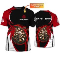 T SHIRT   ﹉PLstar Cosmos Customized Name Darts 3D All Over Printed Summer Men‘s T-shirt Unisex Casual Short Sl（free custom NAME&amp;LOGO)