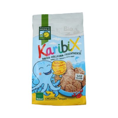 🌿Premium Organic🌿  Karibix - Whole Oat Biscuits with fruit  คุกกี้ข้าวโอ๊ต ผสมผลไม้ 125g