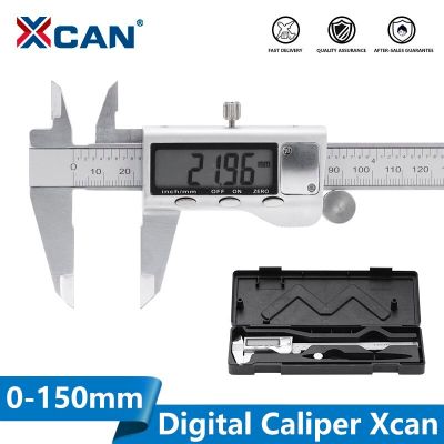 XCAN Caliper 0-150Mm 0.01คาลิเปอร์ดิจิตัลสแตนเลสเครื่องวัดระยะเวอร์เนียเมตริกภายใน/ภายนอกเครื่องมือวัดเส้นผ่านศูนย์กลาง