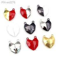 5 Sets Love Heart Shaped Magnetic Connected Clasps Beads Charms End Caps for DIY Couple Bracelet Necklace Making