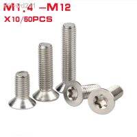 10/50pc M1.4 M1.6 M2 M2.5 M3 M4 M5 M6 M8 M10 M12 304 A2-70 Stainless Steel GB2673 Six-Lobe Torx Flat Countersunk Head Screw Bolt