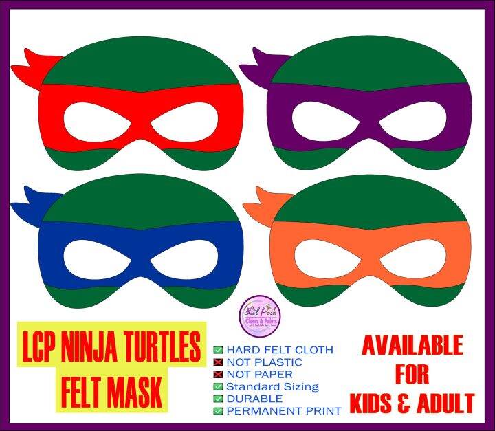 Lil Posh Kids/Adults Ninja Turtles Felt Mask Halloween Costume Lazada PH