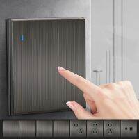 hot！【DT】 86mm Ultra thin switch series 1/2/3/4 gang steel drawing flat concealed embedded wall set