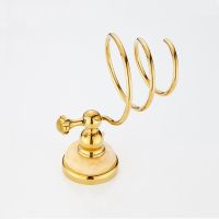 ❈✌▩ High Quality Brass Golden Finished Hair Dryer Stand Bathroom Shelves Wall Mounted Hairdryer Rack Holder