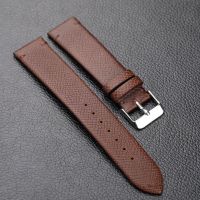 Hand palmprint leather strap 18 to 20 21 and 22 mm light grey head layer cowhide soft ultra-thin bracelet on sale