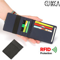 CUIKCA เกาหลีใต้สไตล์ RFID คลิปเงินสแตนเลสคลิปบางกระเป๋าสตางค์กระเป๋าบางเฉียบหนีบธุรกิจ ID กรณีบัตรเครดิต