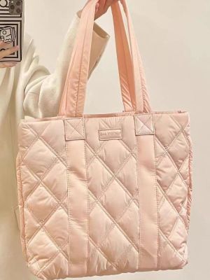 ∋ Niche design autumn and winter down tote bag 2023 new casual large-capacity shoulder bag fashion handbag for women