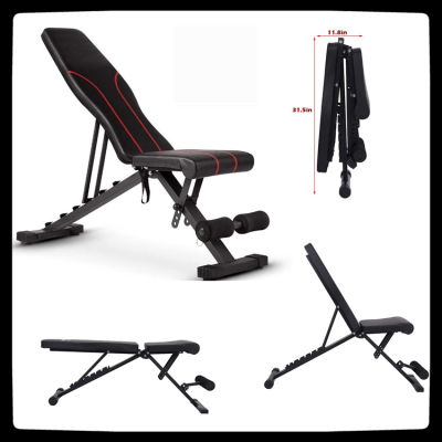 GREGORY-ม้านั่งยกดัมเบล Harbour Adjustable Commercial Gym Fitness Folding Weight Bench Press ปรับเบาะ 8 ระดับ แข็งแรง พับเก็บได้