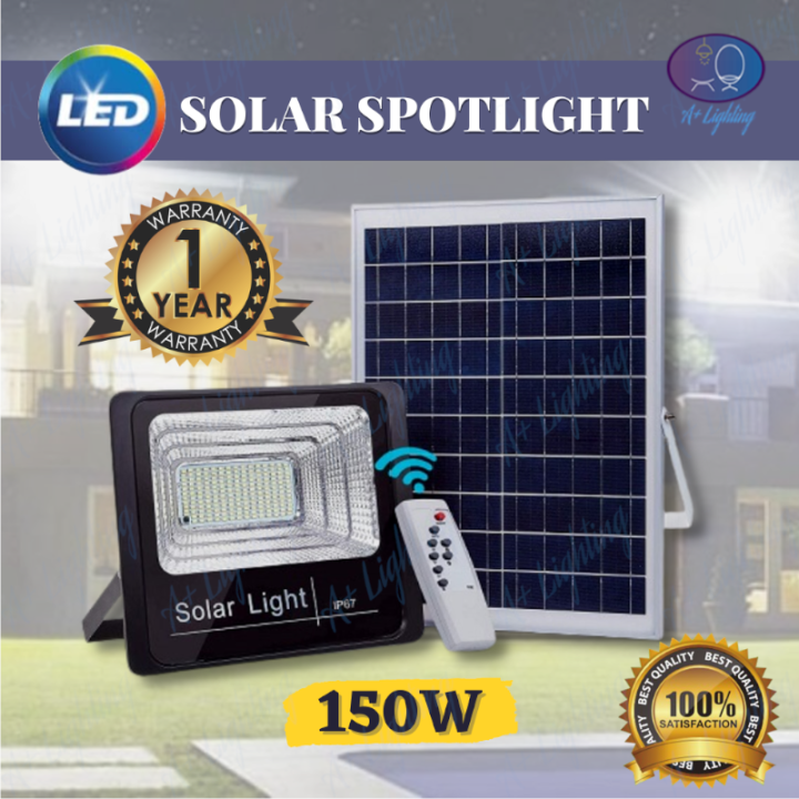 150W SOLAR LED SPOTLIGHT REMOTE CONTROL FLOOD LIGHT IP67 OUTDOOR LIGHTING WEATHERPROOF SPOT