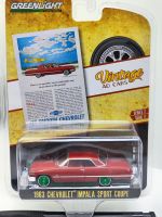 1: 64 R โฆษณารถ Series 7-1963 Chevrolet Impala รถสปอร์ตสีเขียว Edition คอลเลกชันของรุ่นรถ