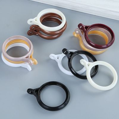 20Pcs/pack Shower Curtain Rings Roman Rod Clip Hook Window Plastic Hanging Loop Buckle Mute Decorative Accessories