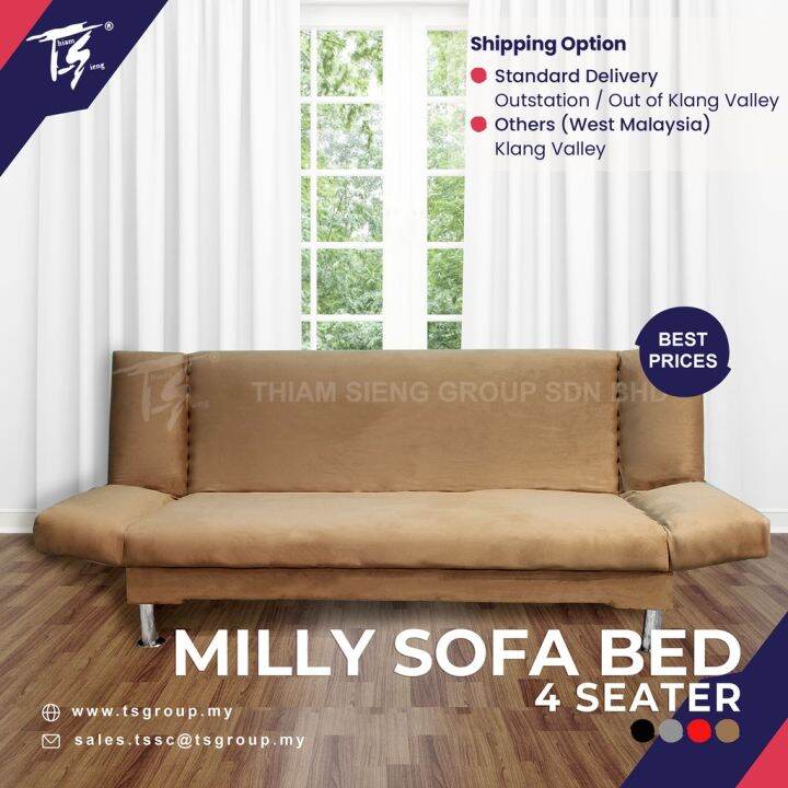MILLY SOFA BED (4 SEATER) Living room 2 in 1 Foldable Sofa Bed Lazada
