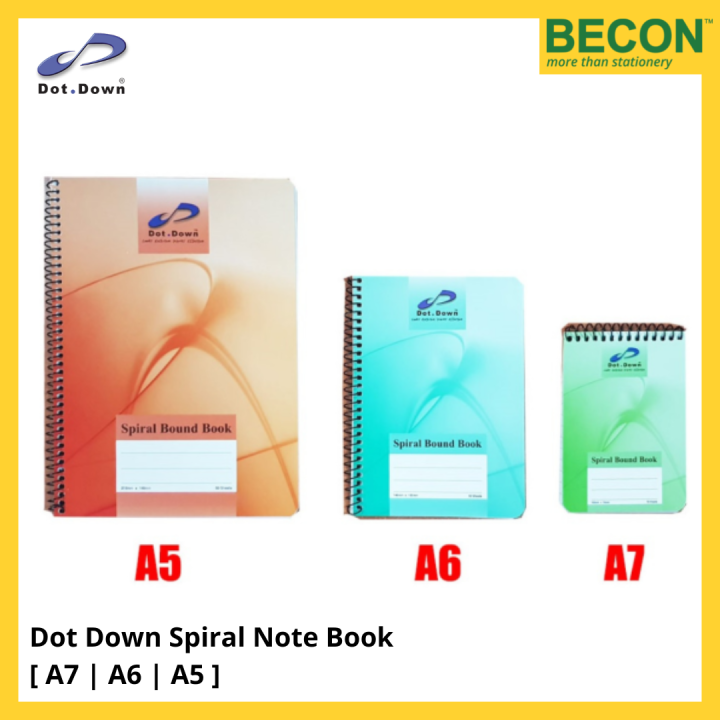 Dot Down Spiral Note Book 50 pages [ A7 A6 A5 ] Lazada