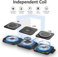 X‑ GII พับแม่เหล็ก3 In 1 Wireless Charger Stand สำหรับ 14 13 12 Pro Max Fast แท่นชาร์จ Station