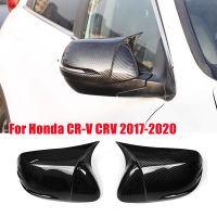 ผ้าคลุมกระจกมองหลังคู่กับ Honda CR-V CRV 2017-2020 OX Horn ปีกข้างฝาครอบวิวเคสหลังผิวนอกอุปกรณ์เสริมรถยนต์สีดำเงา