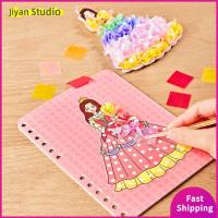 JIYAN2866 เจ้าหญิง poking ของเล่นศิลปะโผล่ DIY ปริศนาตัวต่อปริศนา ภาพวาดสีน้ำสี ผ้าศิลปะคลั่ง ของขวัญสำหรับเด็ก ชุดอุปกรณ์งานฝีมือ สติกเกอร์ภาพวาด DIY ของตกแต่งบ้าน