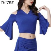 【YD】 Belly Top Practice Dancing Shoulder Blouse for Female Bellydancing Costume Dancewear