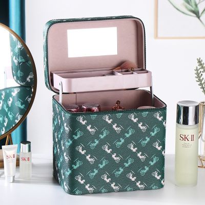 [COD] High-value large-capacity cosmetic bag female portable skin care products storage box three-dimensional ins advanced sense new