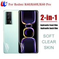 แบบ2-In-1สำหรับ Xiaomi Redmi K60 K60E ฟิล์มบางการแข็งตัวของเลือด + ป้องกันการแข็งตัวของกระดูกหลังสำหรับ Xiaomi Redmi K60 Pro การรักษาความปลอดภัยหน้าจอมือถือการปกป้องอย่างโปร่งใสที่ไม่ใช่กระจกแบบเต็มรูปแบบ