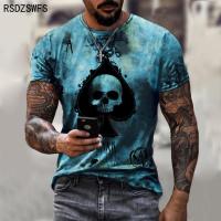 New Arrivals 2021 3D Printed Mens T-Shirt, Spades Poker Pattern MenS Top, Super-Size Breathable And Quick-Drying Streetwear