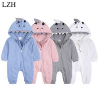 ชุดเด็กเด็ก Shark Hooded Onesie เด็กชุดคลานเด็ก Ha Yi ฤดูใบไม้ผลิเด็ก Tales เด็กผู้หญิง Onesie Romper Jumpsuit ชุดเด็ก Bodysuits