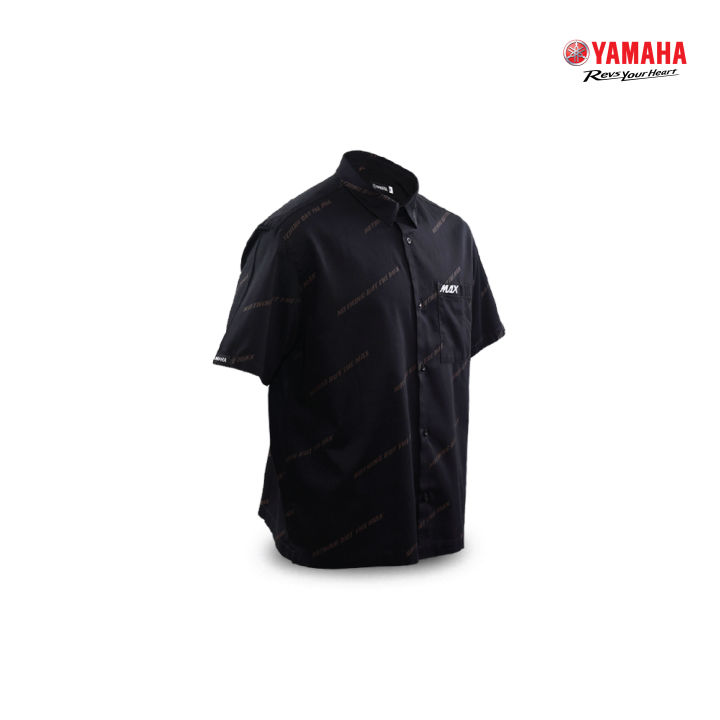 yamaha-เสื้อเชิ้ตยามาฮ่า-สีดำ-พิมพ์ลาย-not-thing-but-max