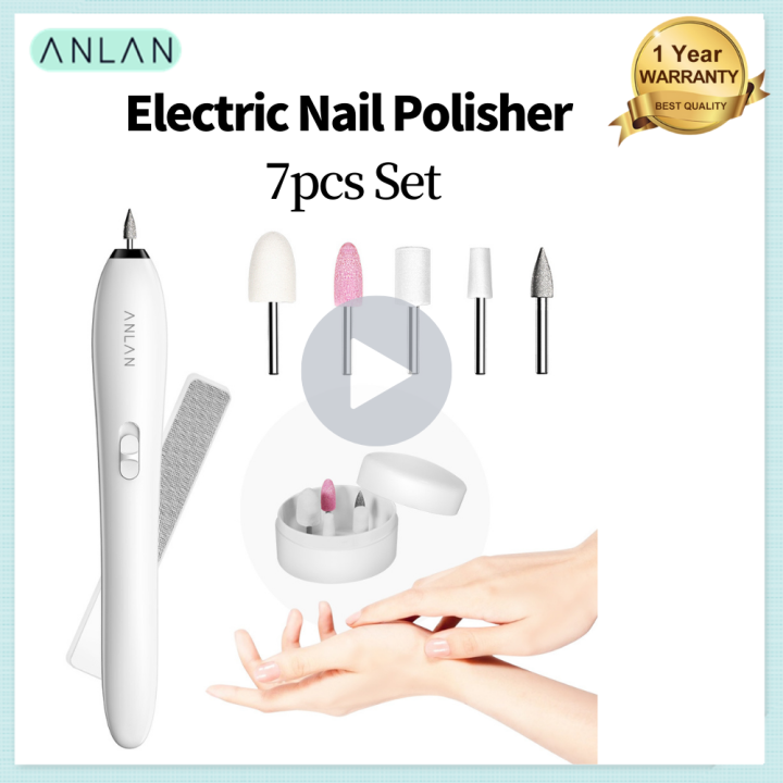 anlan-เครื่องเจียรไฟฟ้า-เครื่องเจียเล็บ-เครื่องขัดเล็บ-อินเทอร์เฟซ-7-in-1-nail-polisher-set-manicure-tool