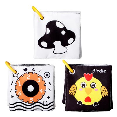 High Contrast Baby Flashcards No Fade Newborn Brain Development Fabric Cards Double Sided Baby Visual Stimulation Flash Cards Fo