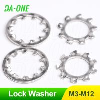 Pencuci kunci gigi 304 baja tahan karat eksternal/Internal bergigi bintang pencuci penahan M3-M12 Serrated Shakeproof Gasket Spacer