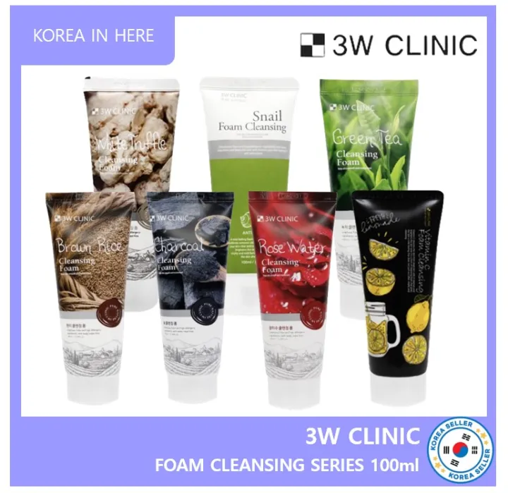 [ 3W CLINIC ] CLEANSING FOAM 7 TYPE SERIES 100ml / VITAMIN C / WHITE ...