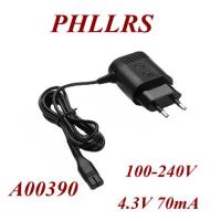 A00390 4.3V 70mA EU US ปลั๊กอะแดปเตอร์ชาร์จไฟ AC สำหรับเครื่องโกนหนวด BT405 BT40516 BT320614 QP2520 QP6510 QP6520