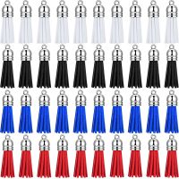 100Pcs Keychain Tassels Faux Leather Pendants Keychain Decoration for Making Supplies