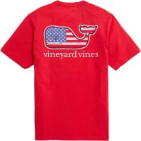 vineyard vines Mens Flag Whale Short Sleeve Pocket Tee