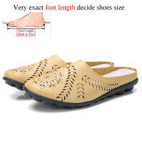 Summer Genuine Leather Slip On Flat Shoes Women Flats Breathable Casual Plus Size Comfortable 9 Colors Blue Black Beige