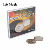 Mighty Power Coin (ครึ่งดอลลาร์) โดย Oliver Magic Tricks Magnetic Coin Vanishing Magia Close Up Street Illusions Gimmicks Props