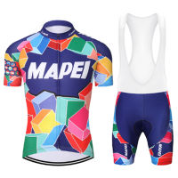 MAPEI จักรยานทีมชุดขี่จักรยาน 2023 ชายฤดูร้อนแขนสั้นแห้งเร็วเสื้อผ้าขี่จักรยาน MTB จักรยานสวมใส่